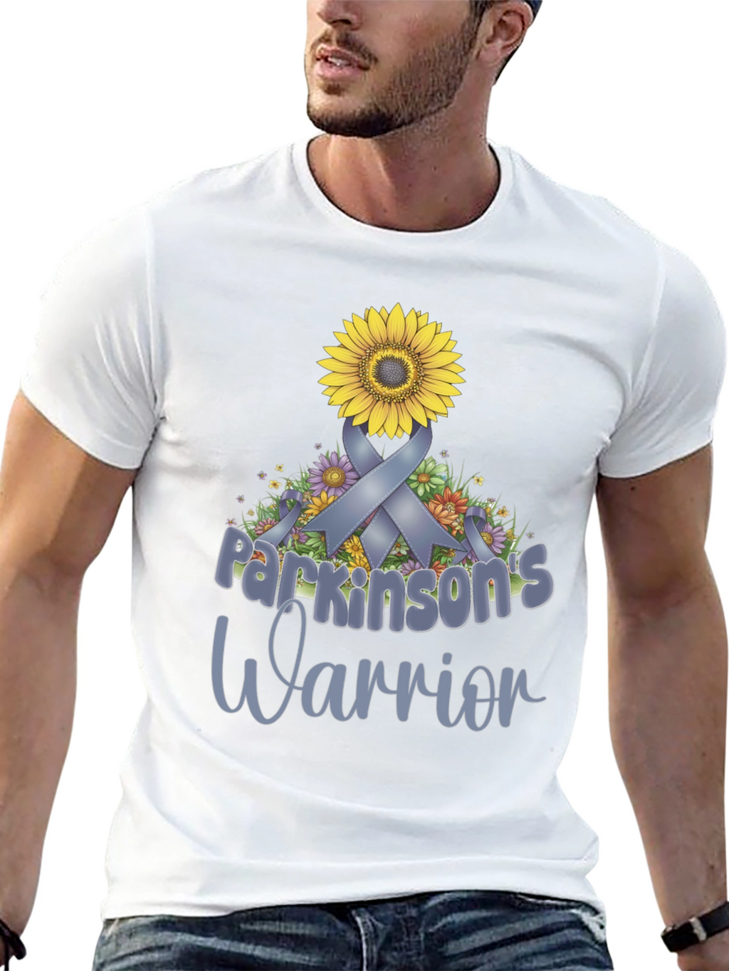 Parkinsons Warrior Sunflower Ribbon T-Shirt
