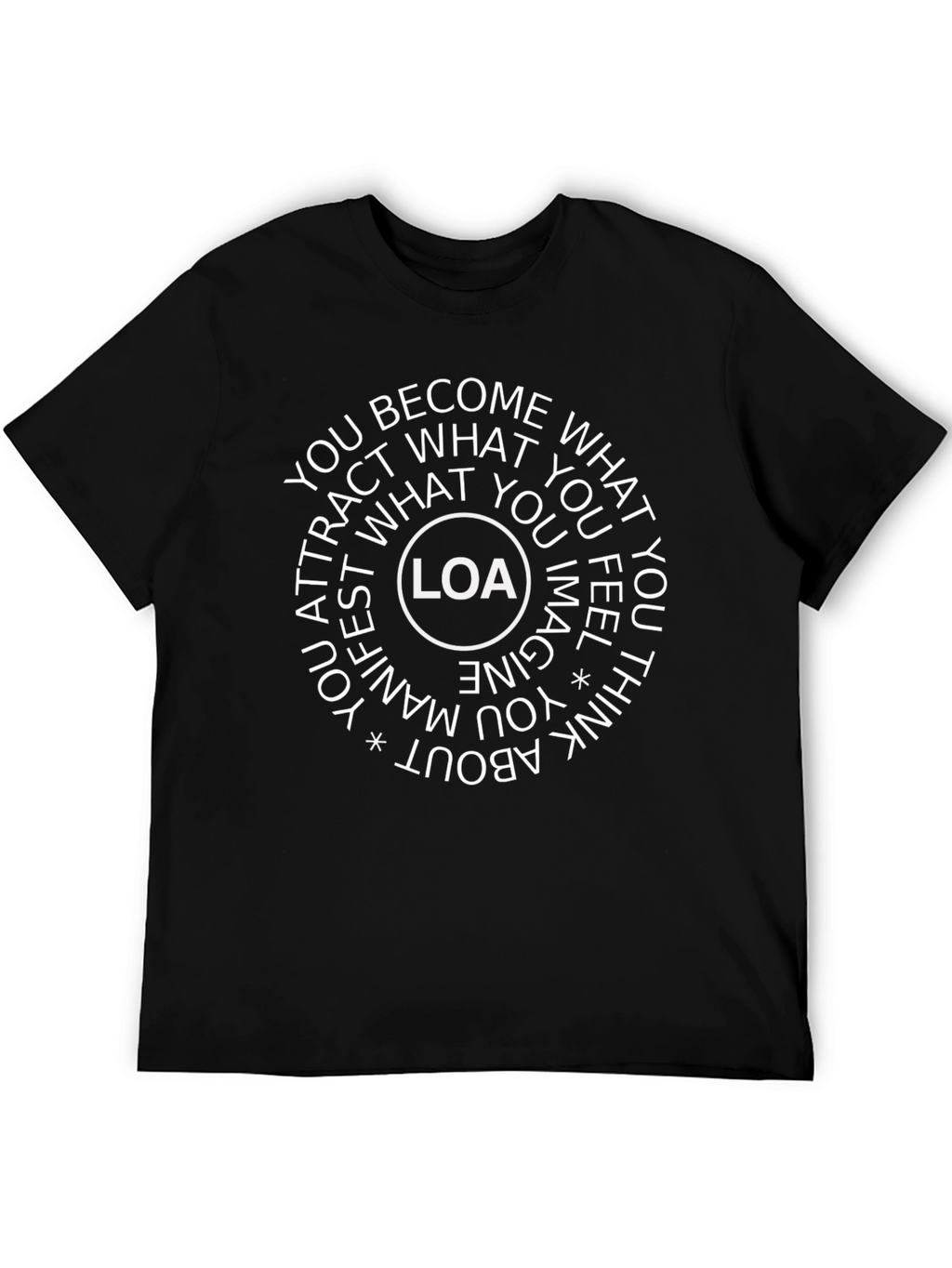 LOA Law of Attraction Black Graphic Tee