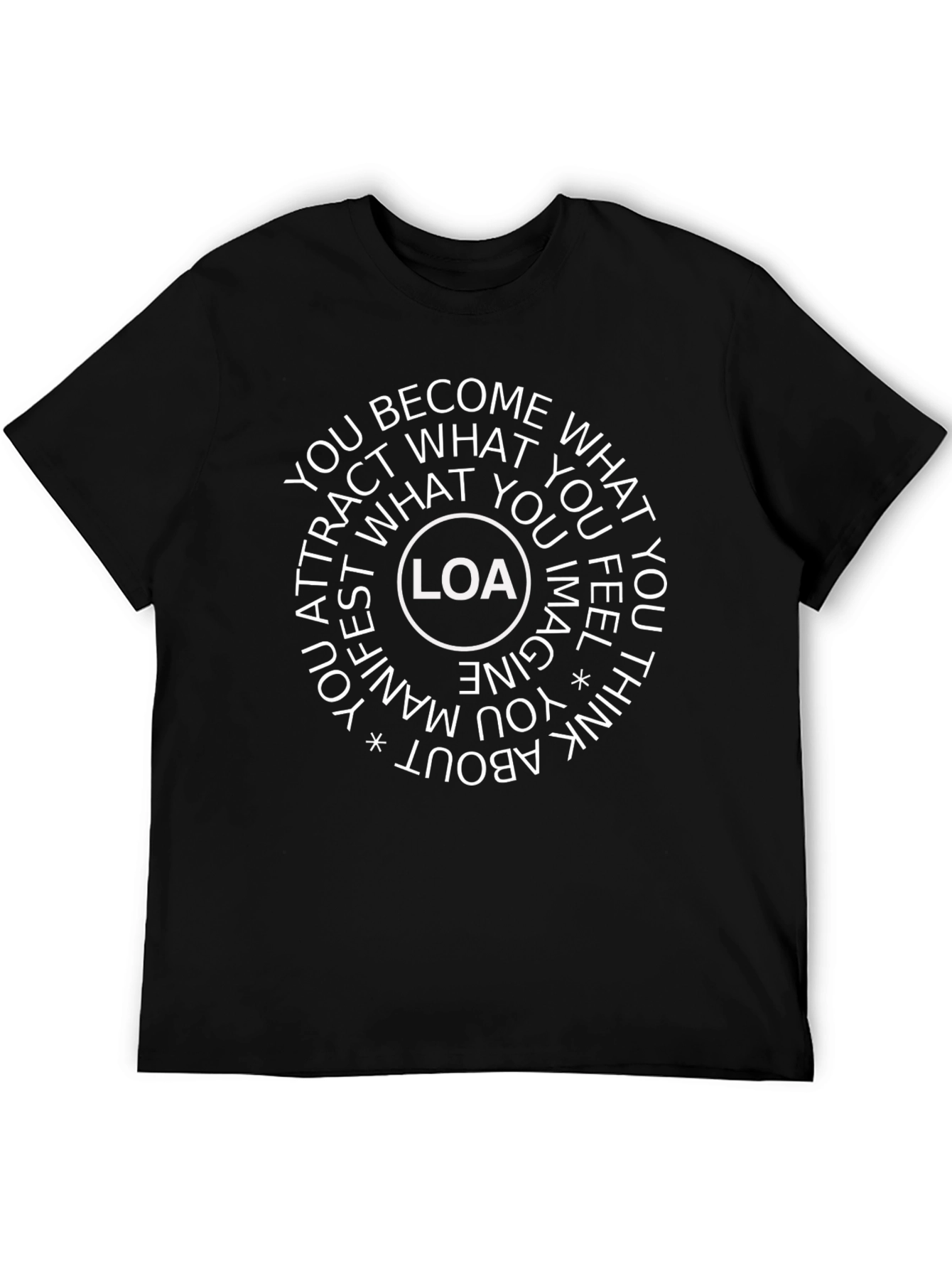LOA Law of Attraction Black Graphic Tee