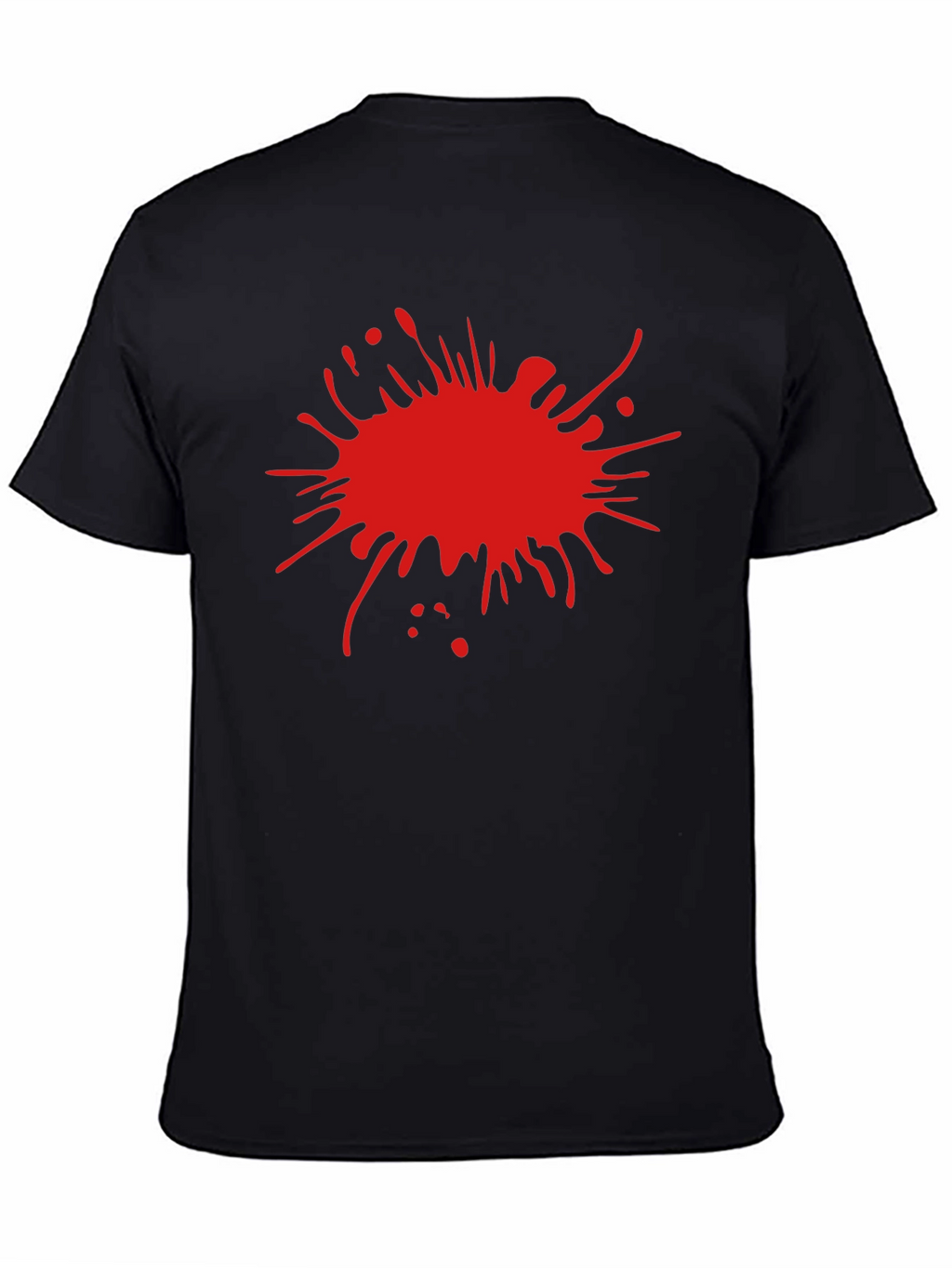 Mens Black T-Shirt with Red Splatter Design