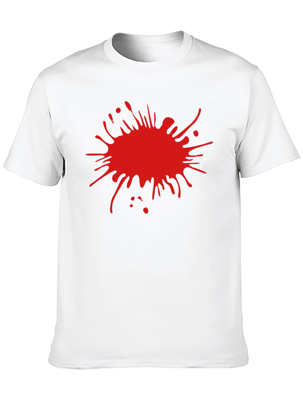 Mens Black T-Shirt with Red Splatter Design