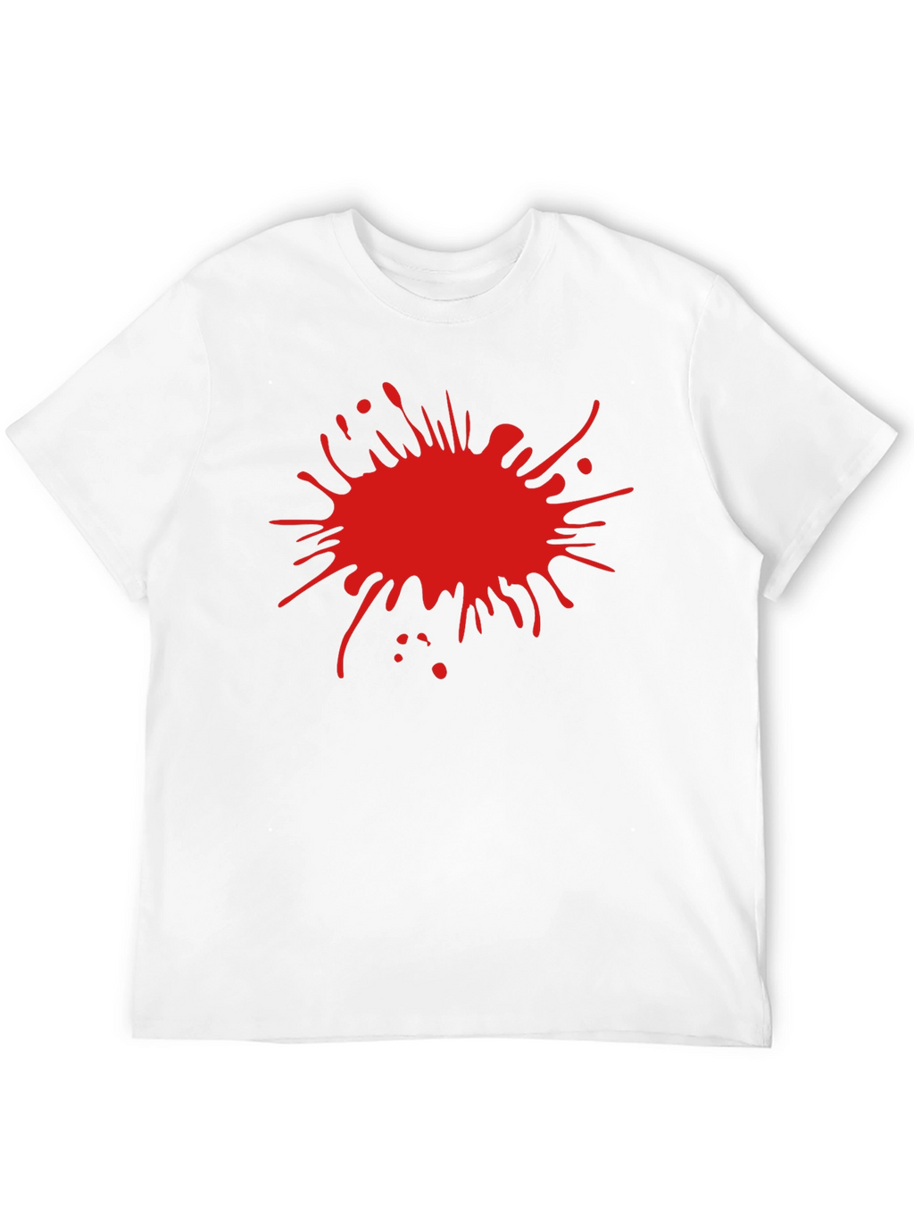 Mens Black T-Shirt with Red Splatter Design