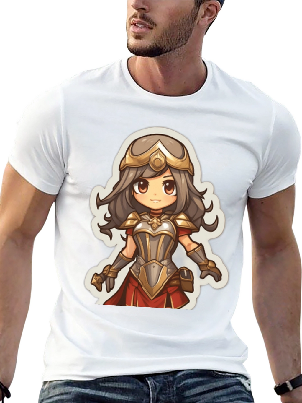Anime Warrior Graphic Tee - Soft Cotton Blend