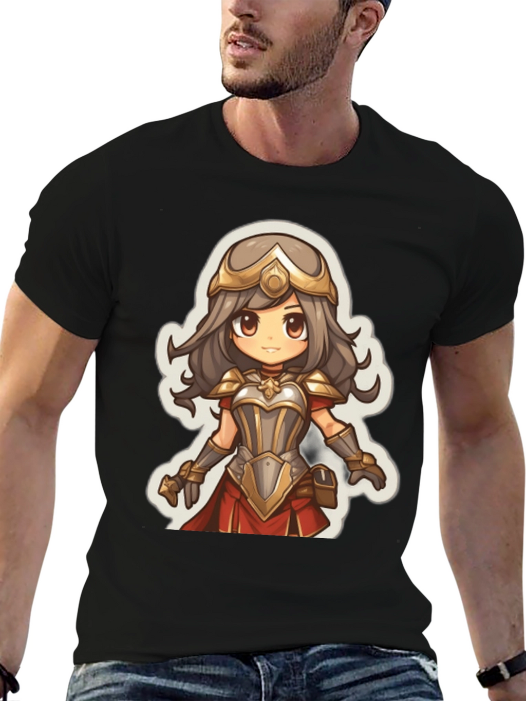 Anime Warrior Graphic Tee - Soft Cotton Blend