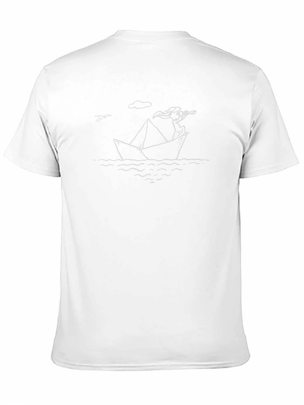 Nautical Paper Boat Graphic Tee - Black