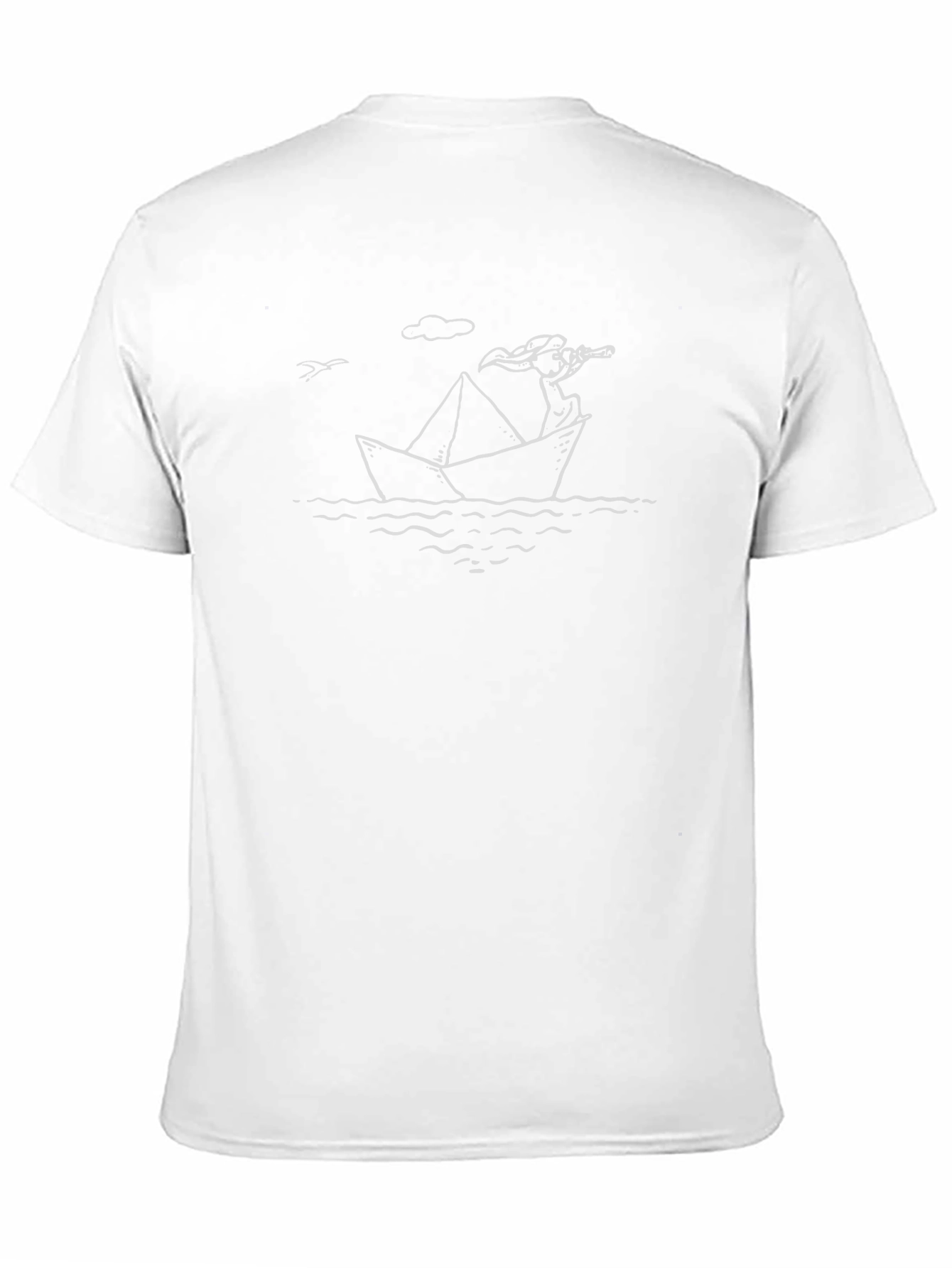 Nautical Paper Boat Graphic Tee - Black