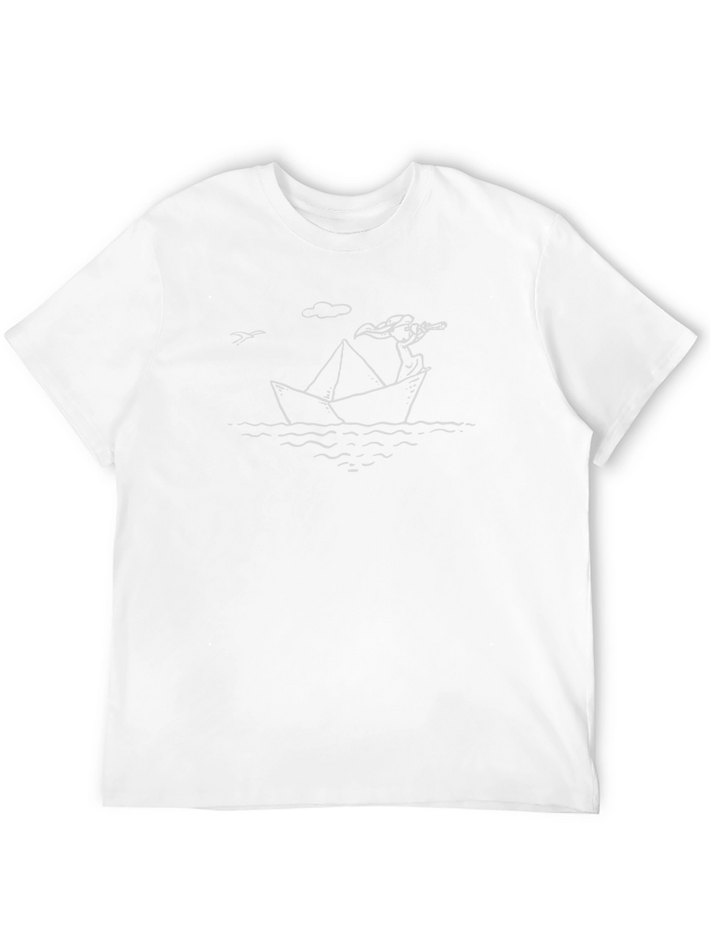 Nautical Paper Boat Graphic Tee - Black