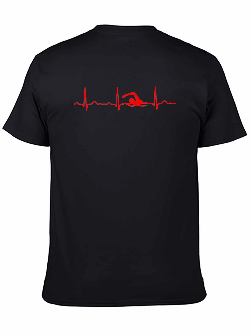 Swimmer Heartbeat Black T-Shirt