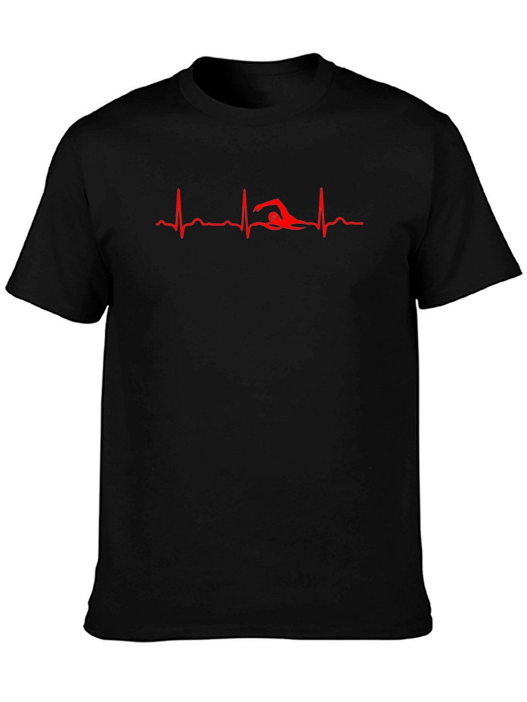 Swimmer Heartbeat Black T-Shirt