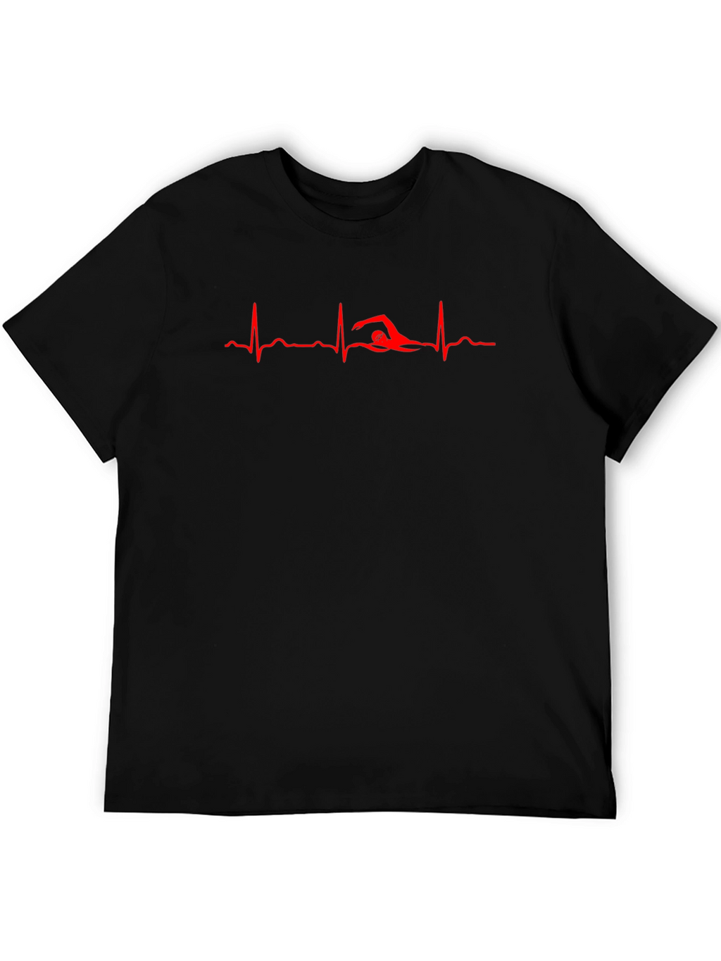 Swimmer Heartbeat Black T-Shirt