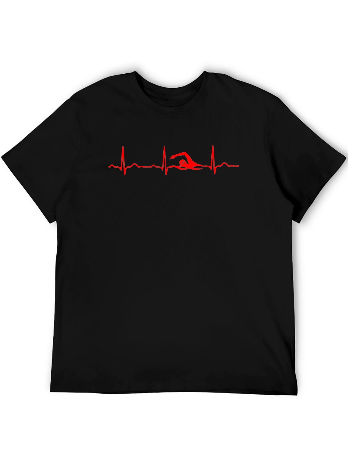 Swimmer Heartbeat Black T-Shirt