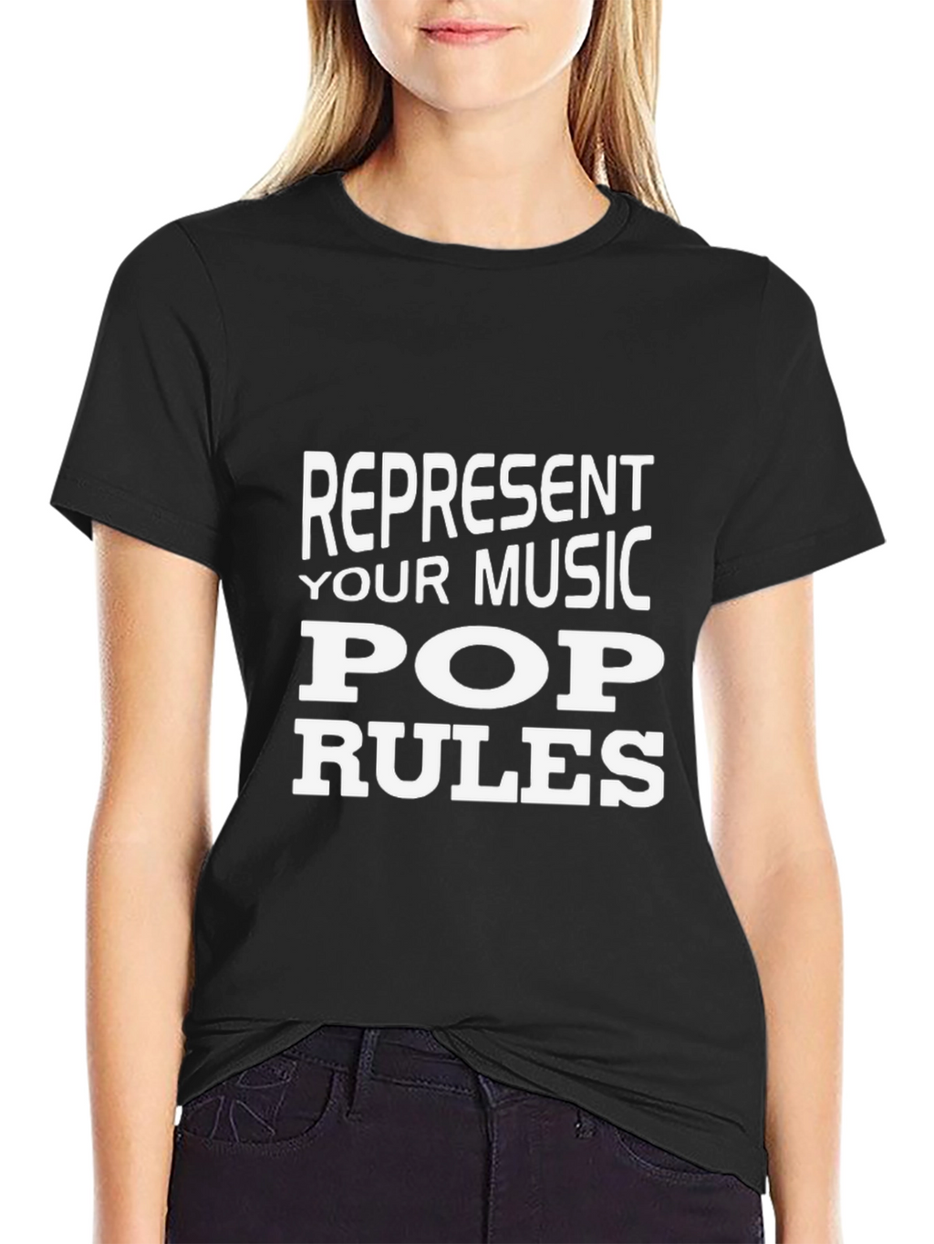 Represent Your Music Pop Rules Black T-Shirt