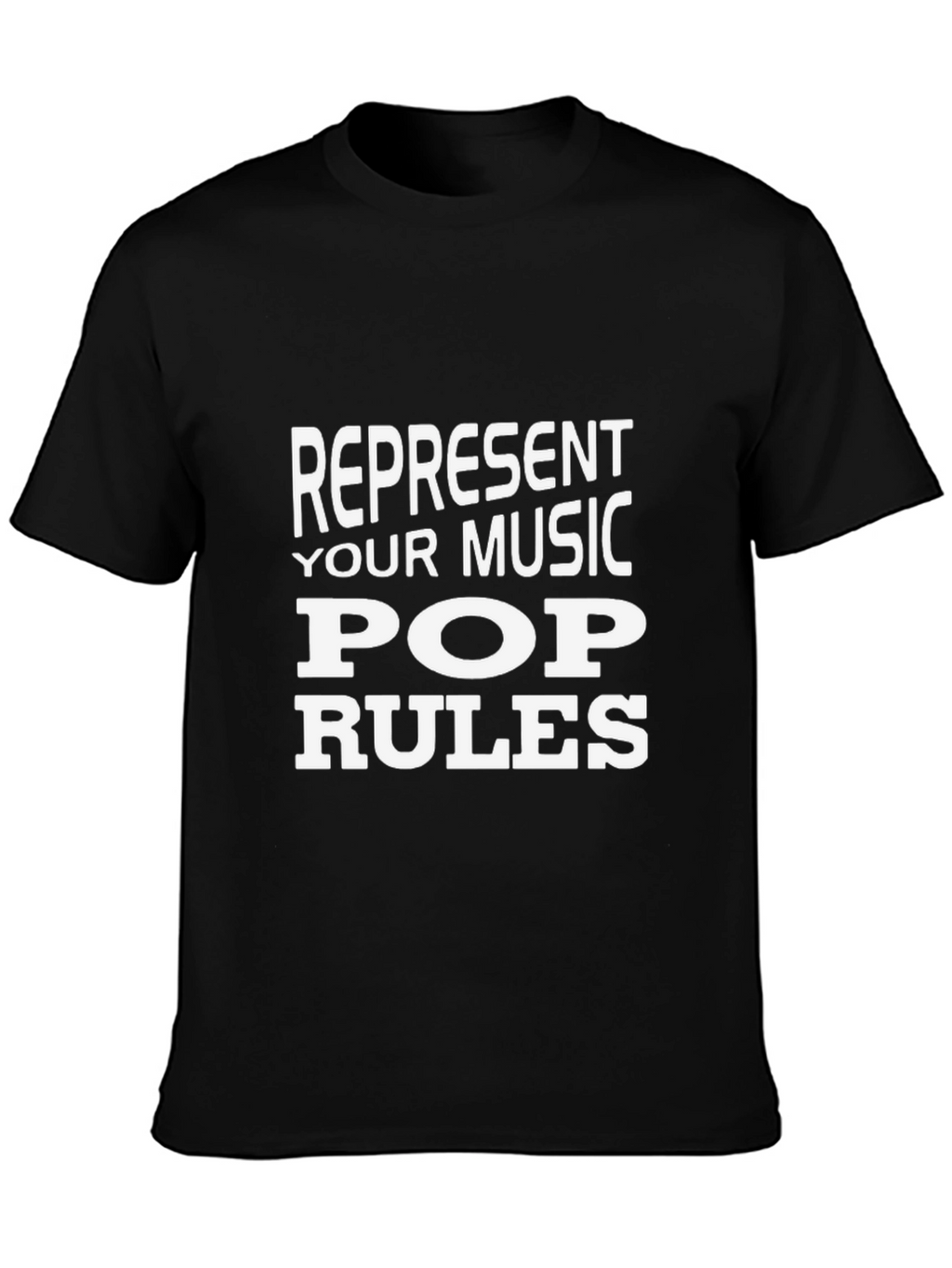 Represent Your Music Pop Rules Black T-Shirt