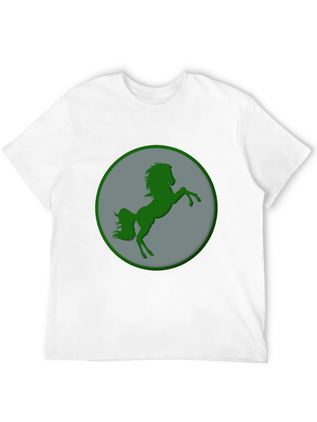 Green Horse Graphic Black T-Shirt