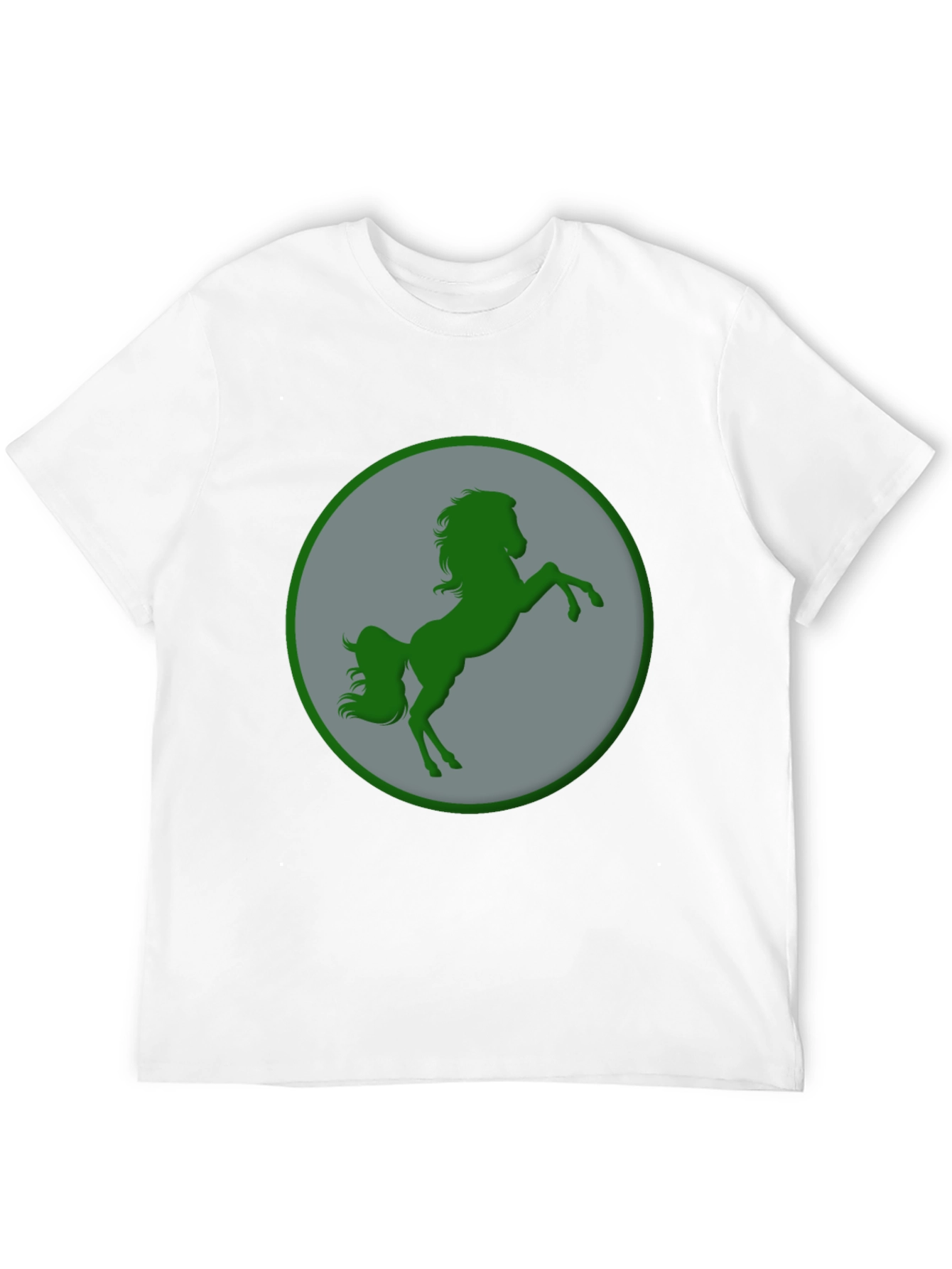 Green Horse Graphic Black T-Shirt