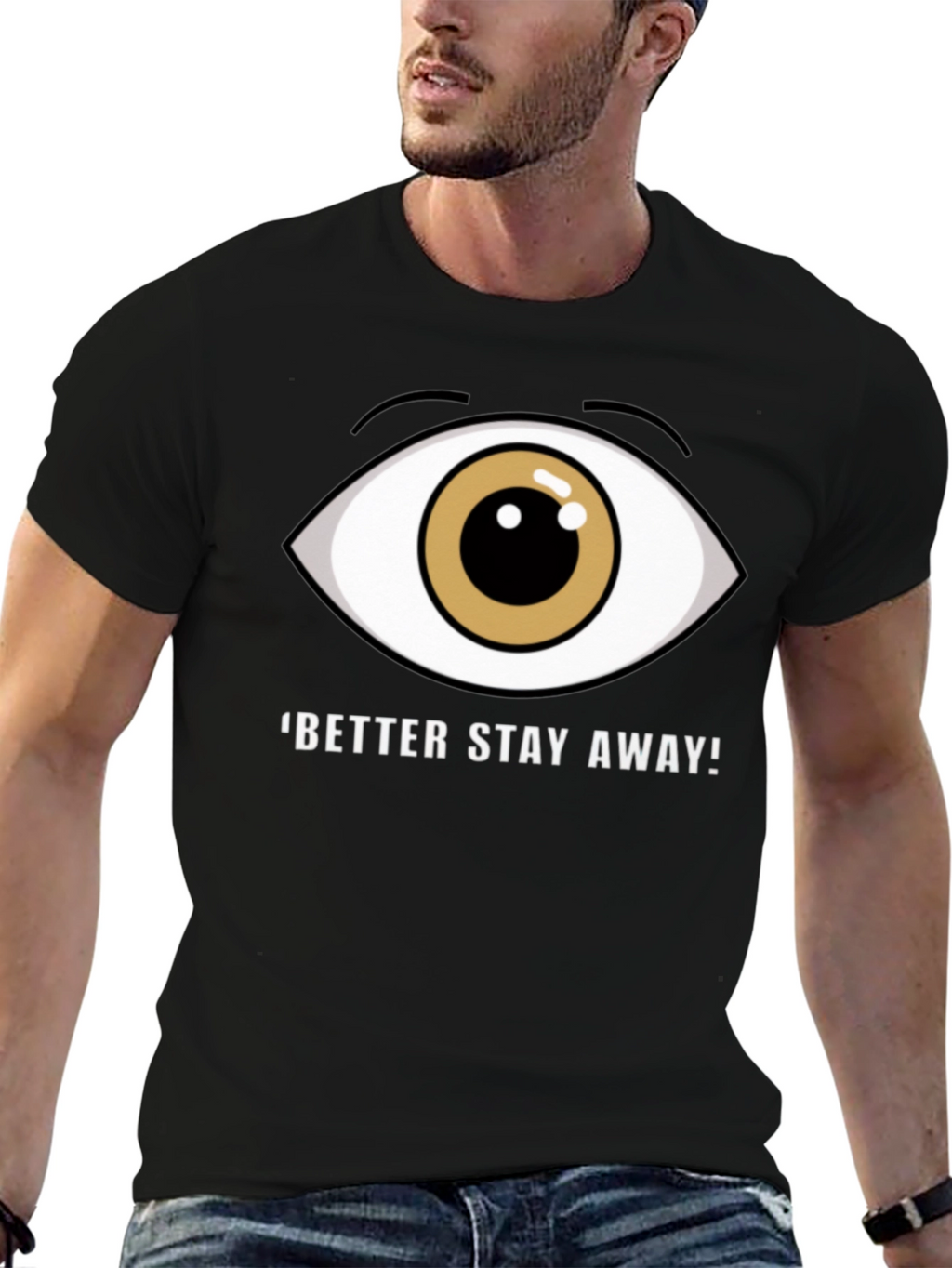 Eye Graphic Black T-Shirt - Stay Away!