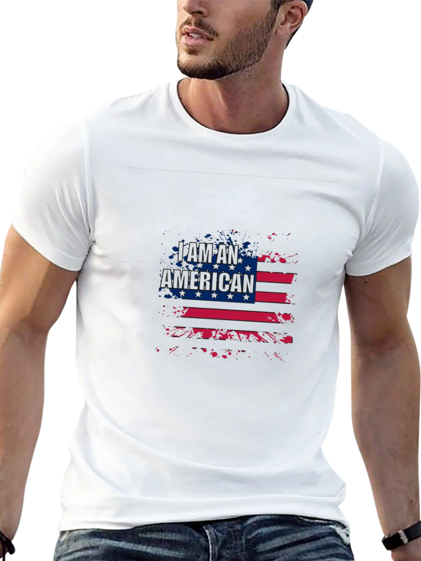 American Flag Graphic T-Shirt Patriotic Design
