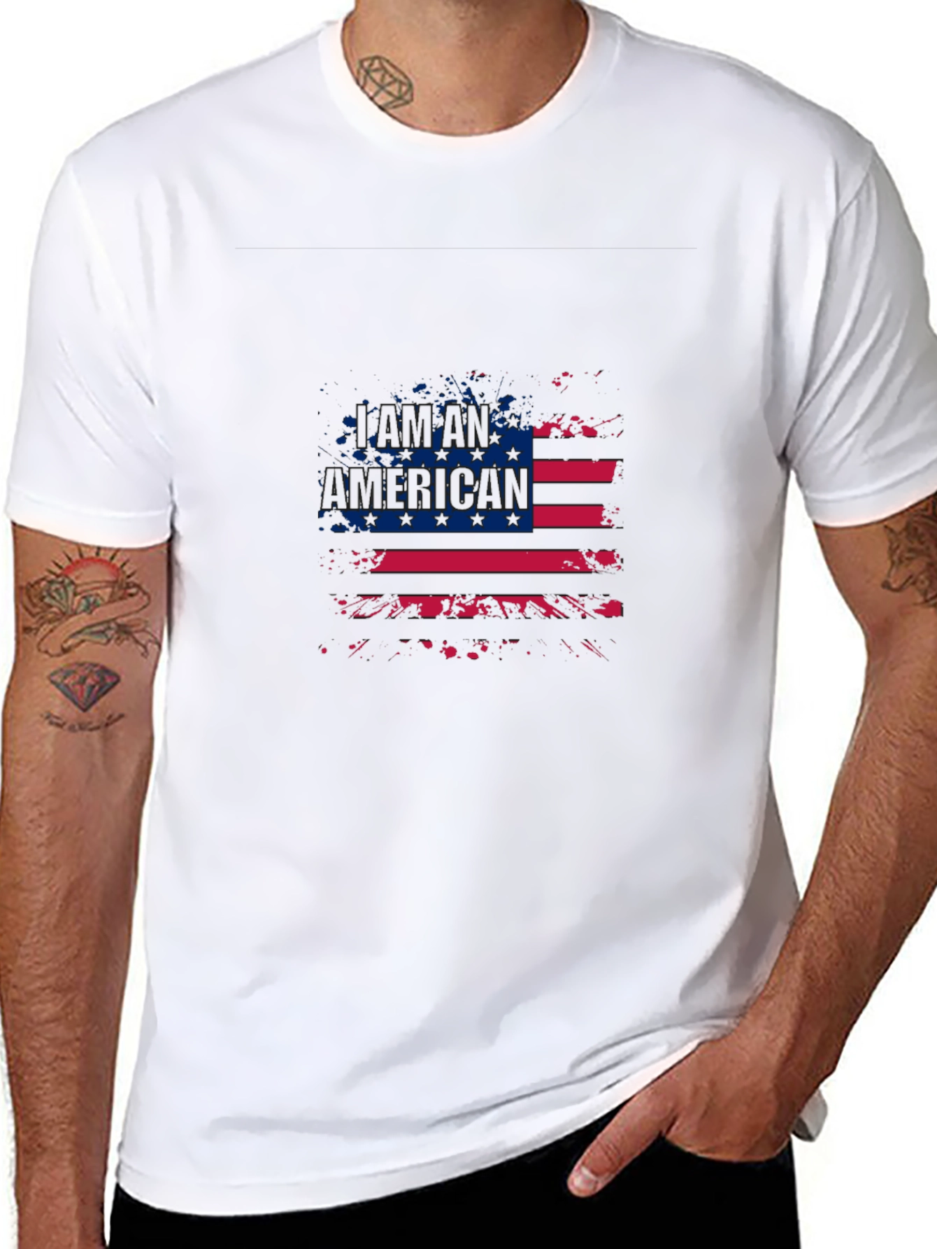 American Flag Graphic T-Shirt Patriotic Design