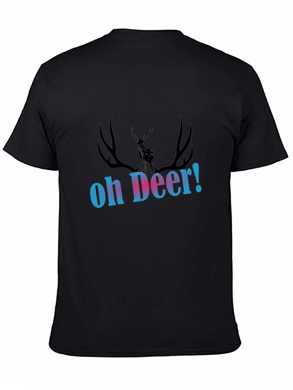 Oh Deer! Graphic Print Black T-Shirt