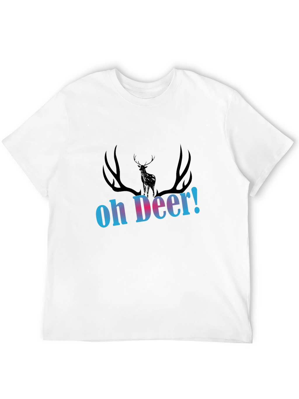 Oh Deer! Graphic Print Black T-Shirt