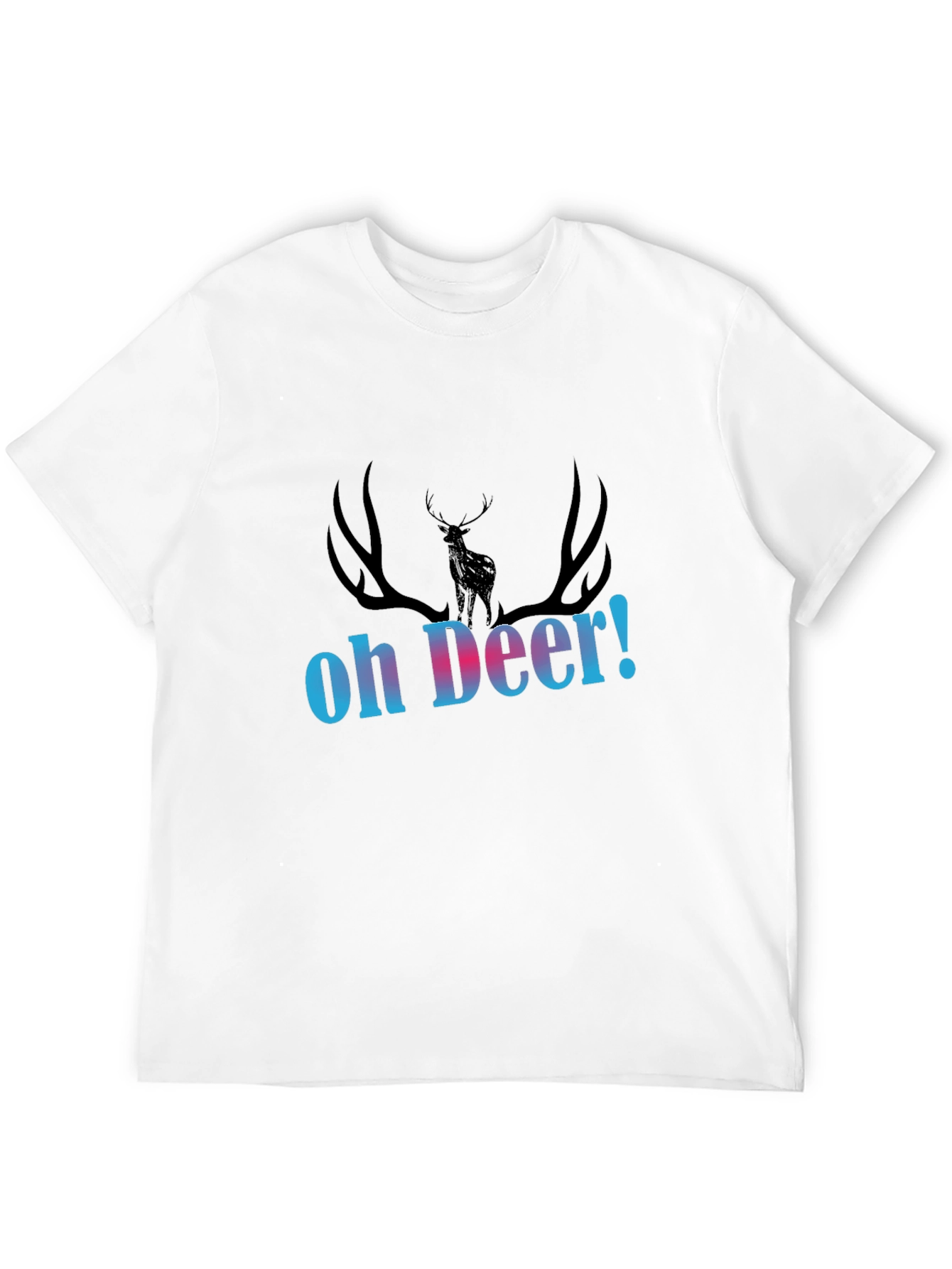 Oh Deer! Graphic Print Black T-Shirt