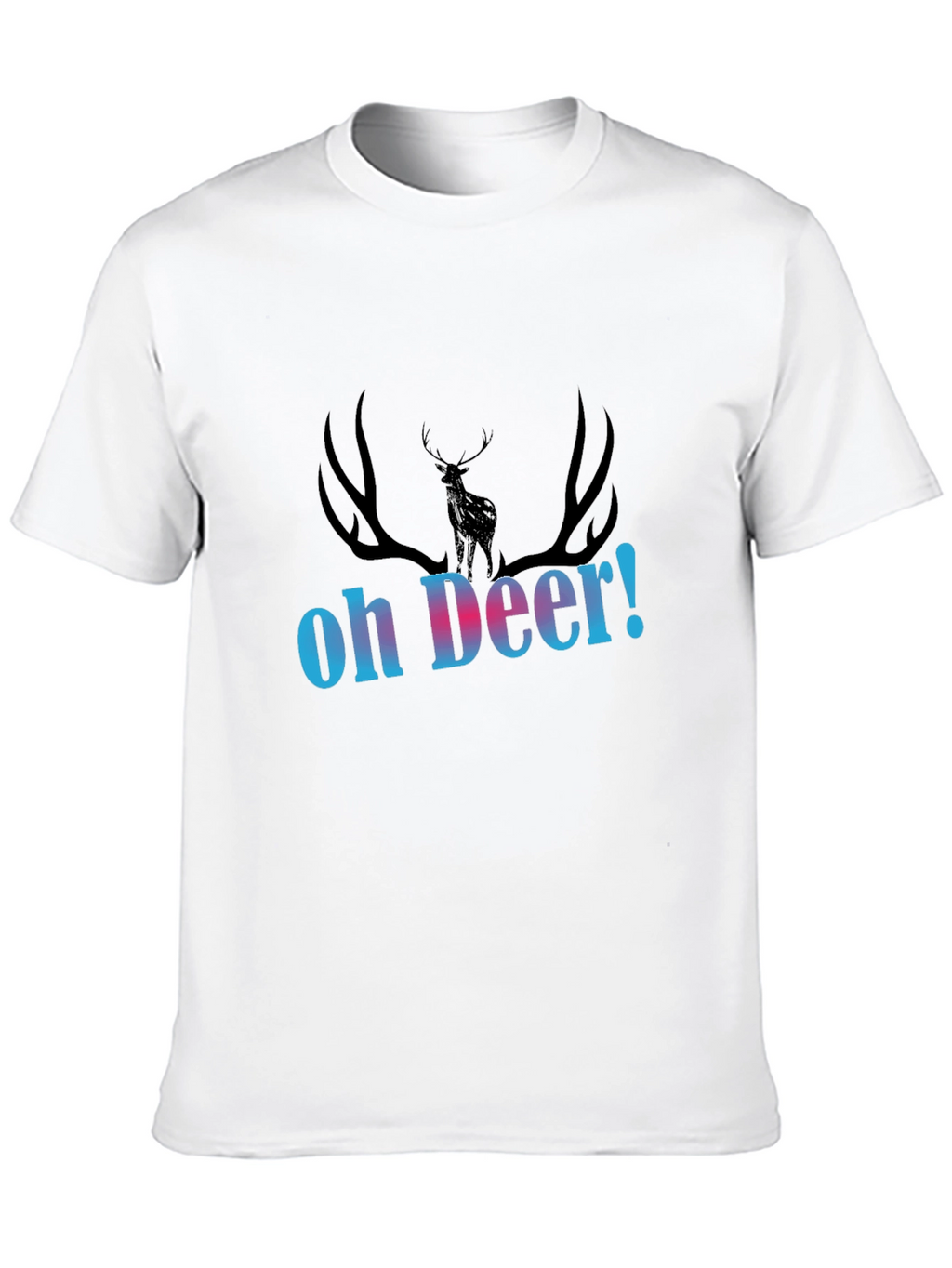 Oh Deer! Graphic Print Black T-Shirt