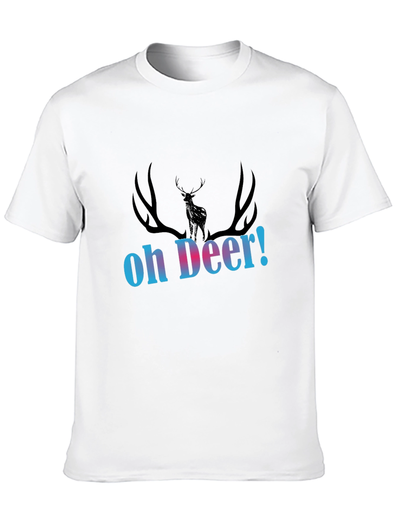 Oh Deer! Graphic Print Black T-Shirt