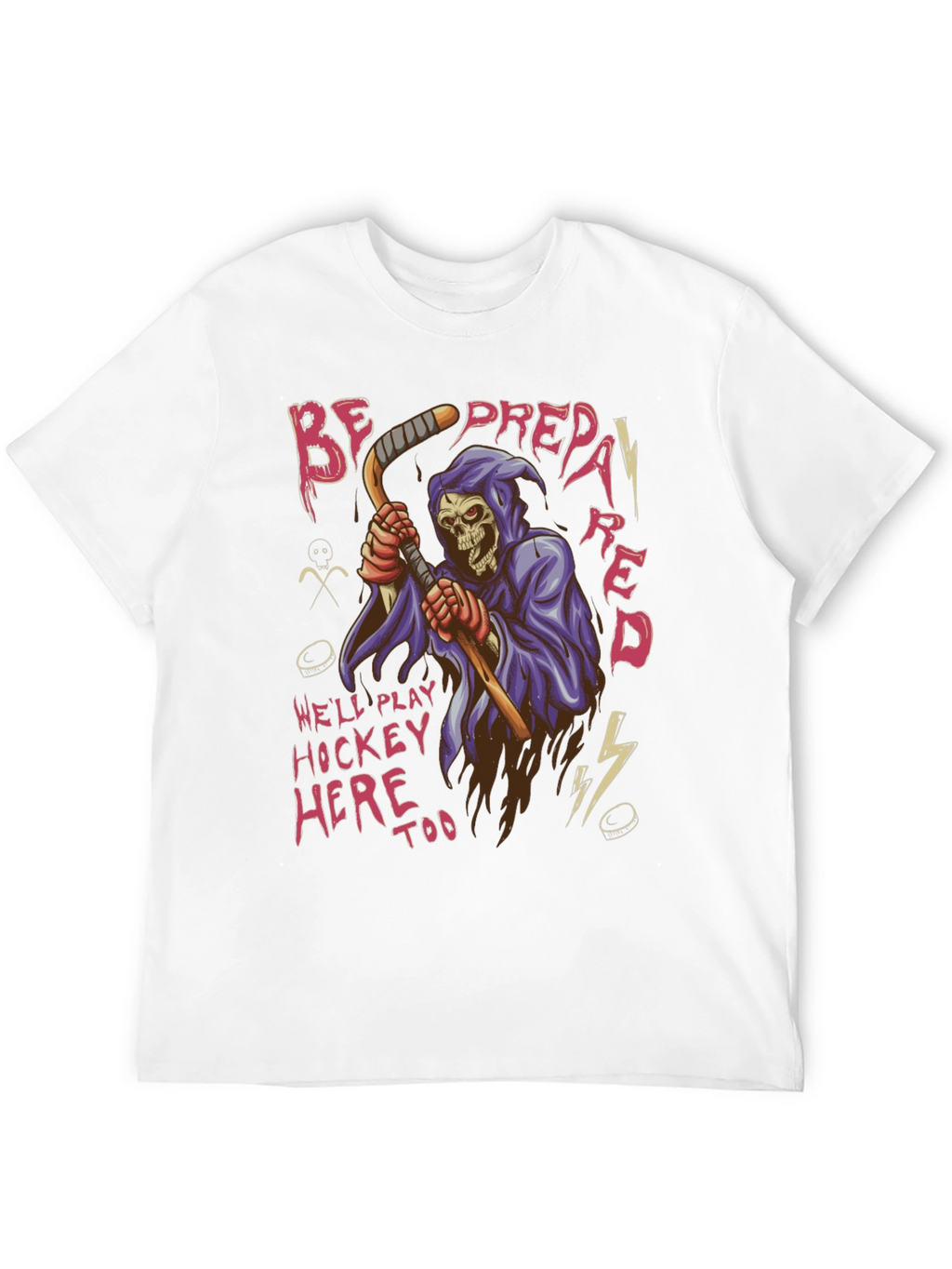 Hockey Grim Reaper Graphic T-Shirt
