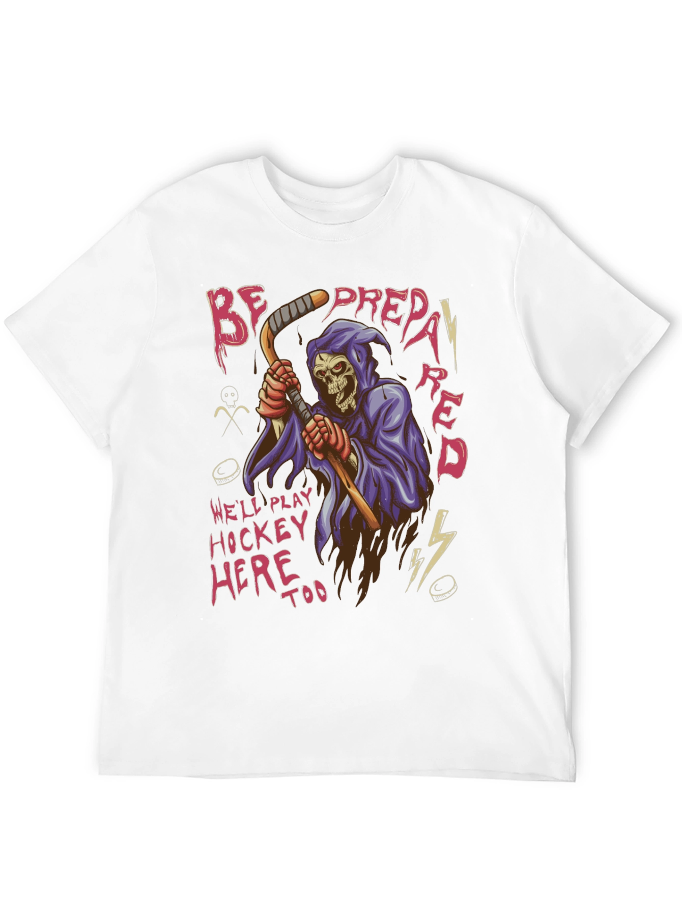Hockey Grim Reaper Graphic T-Shirt