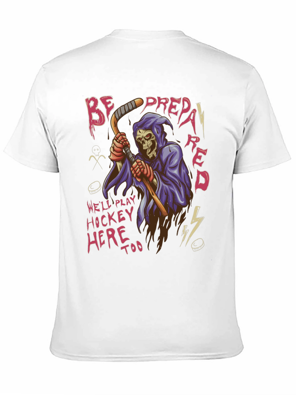 Hockey Grim Reaper Graphic T-Shirt