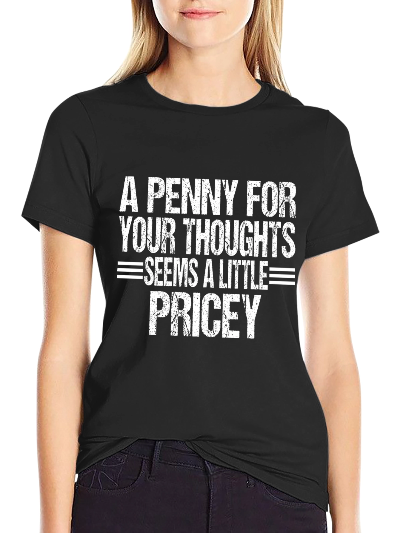 Funny A Penny For Your Thoughts Graphic T-Shirt
