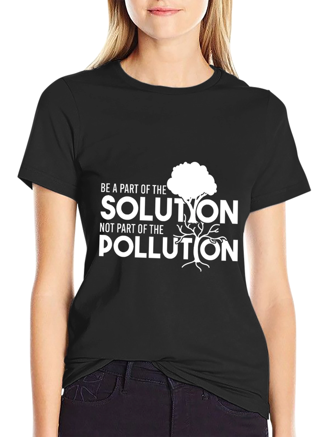 Eco-Friendly Graphic T-Shirt - Solution Not Pollution