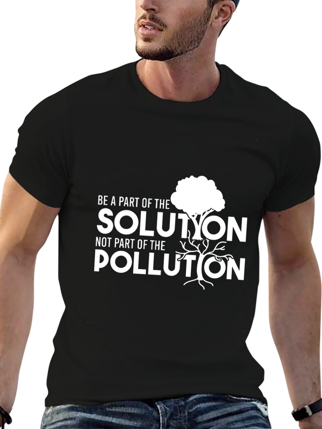 Eco-Friendly Graphic T-Shirt - Solution Not Pollution