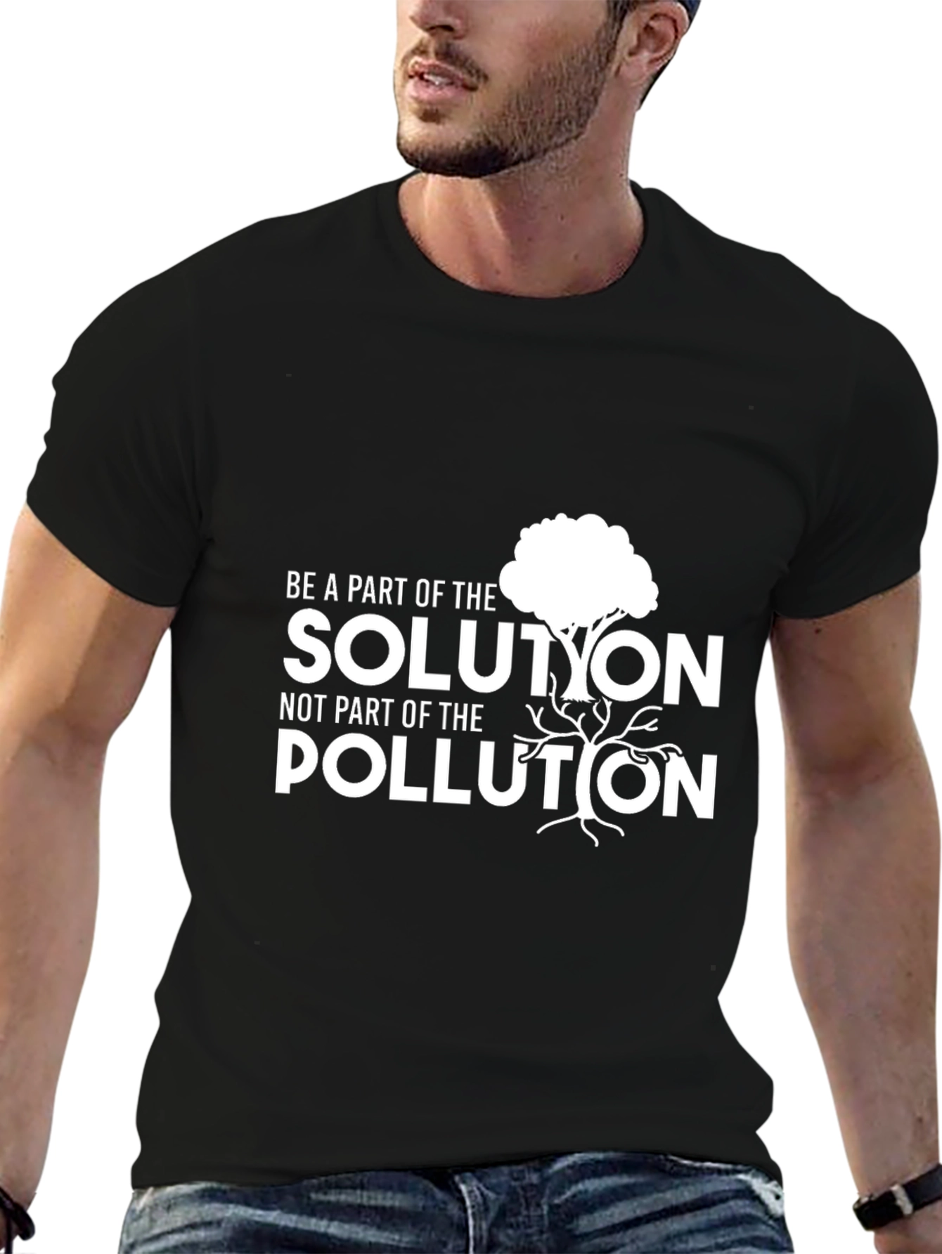Eco-Friendly Graphic T-Shirt - Solution Not Pollution