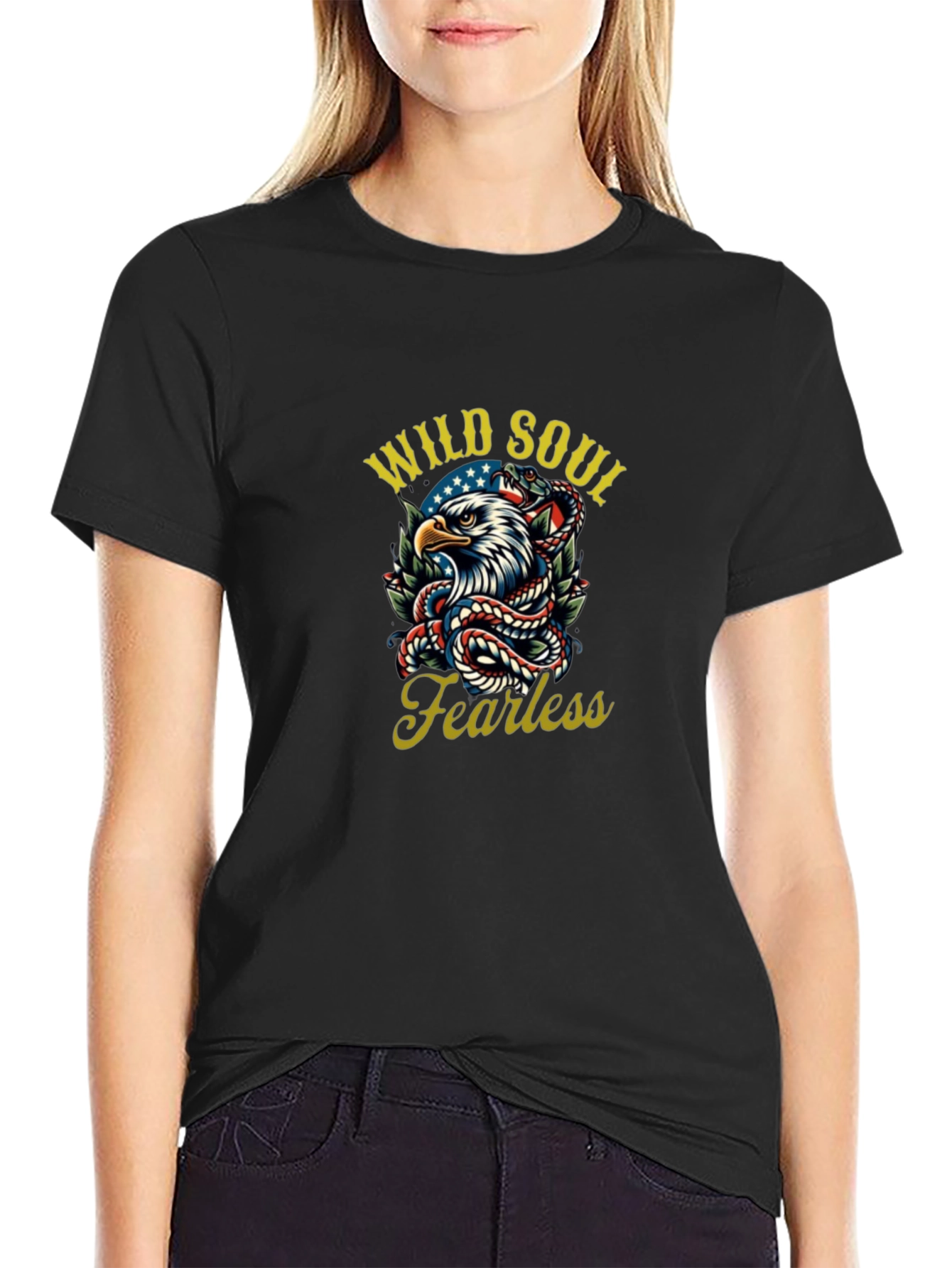 Wild Soul Fearless Eagle Snake Graphic Tee