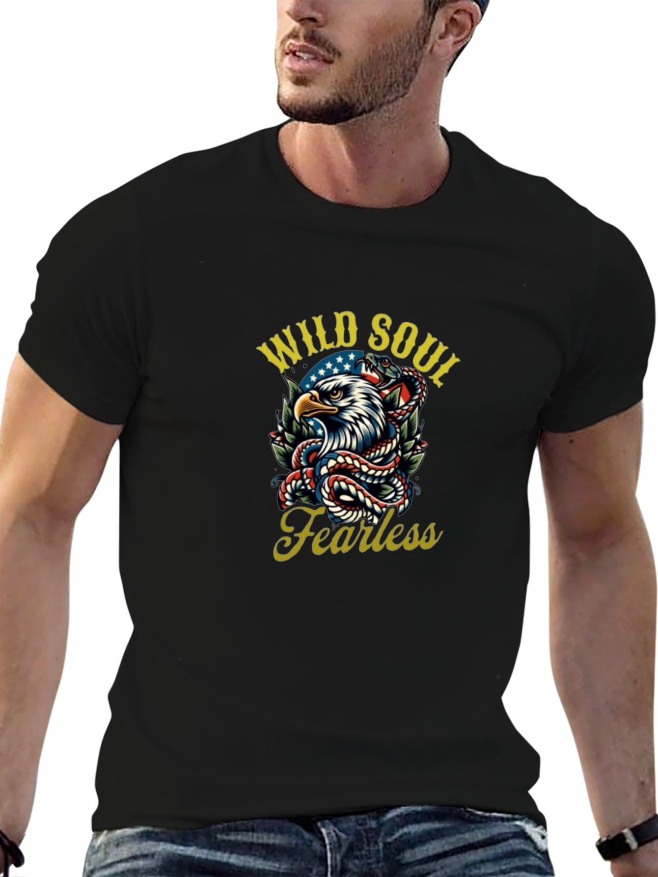 Wild Soul Fearless Eagle Snake Graphic Tee
