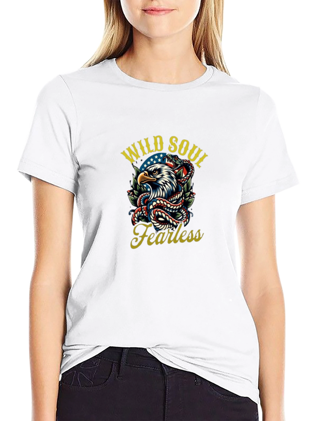 Wild Soul Fearless Eagle Snake Graphic Tee