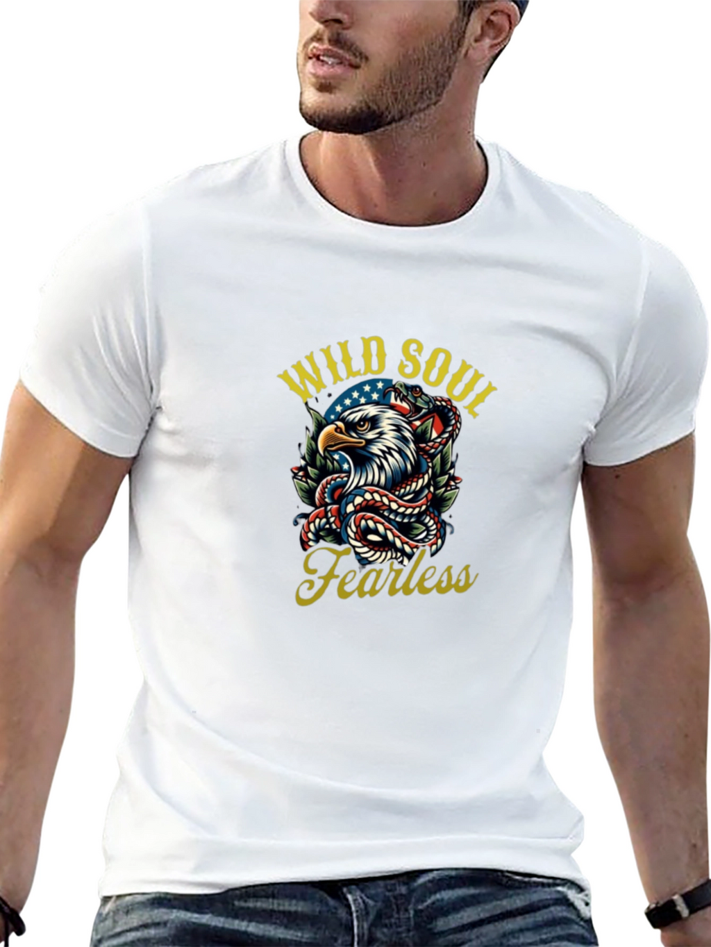 Wild Soul Fearless Eagle Snake Graphic Tee
