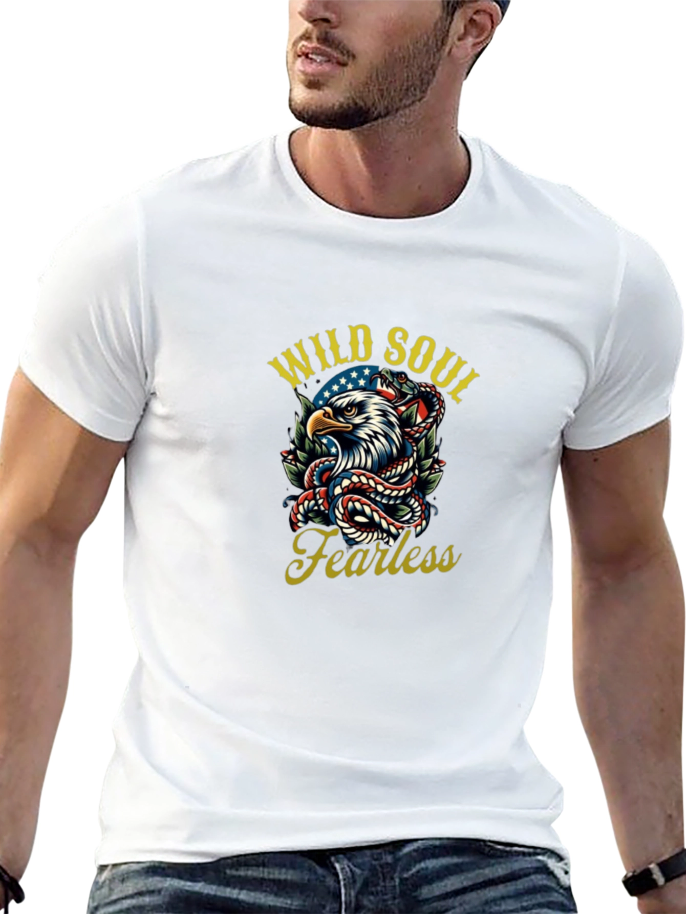 Wild Soul Fearless Eagle Snake Graphic Tee