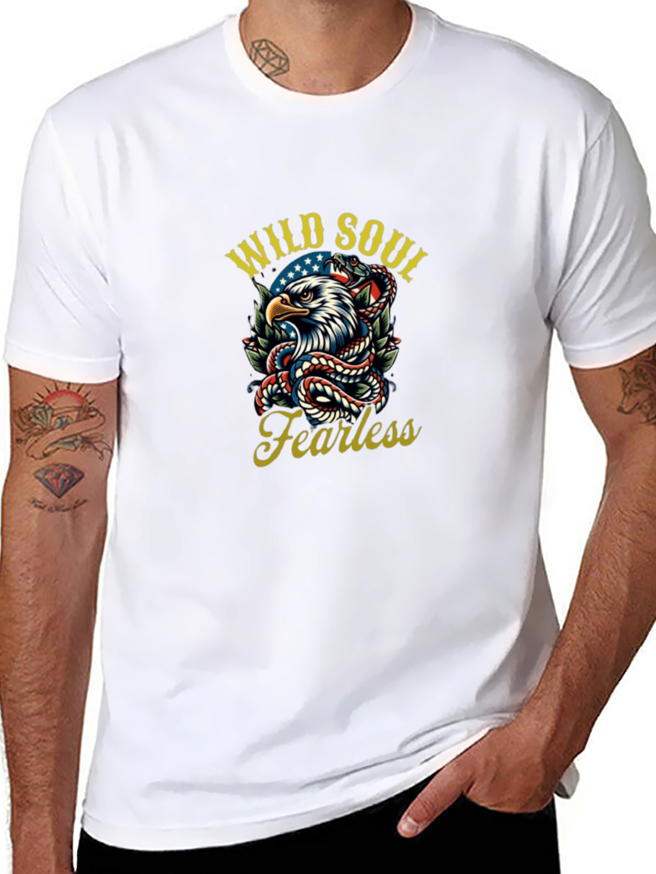 Wild Soul Fearless Eagle Snake Graphic Tee