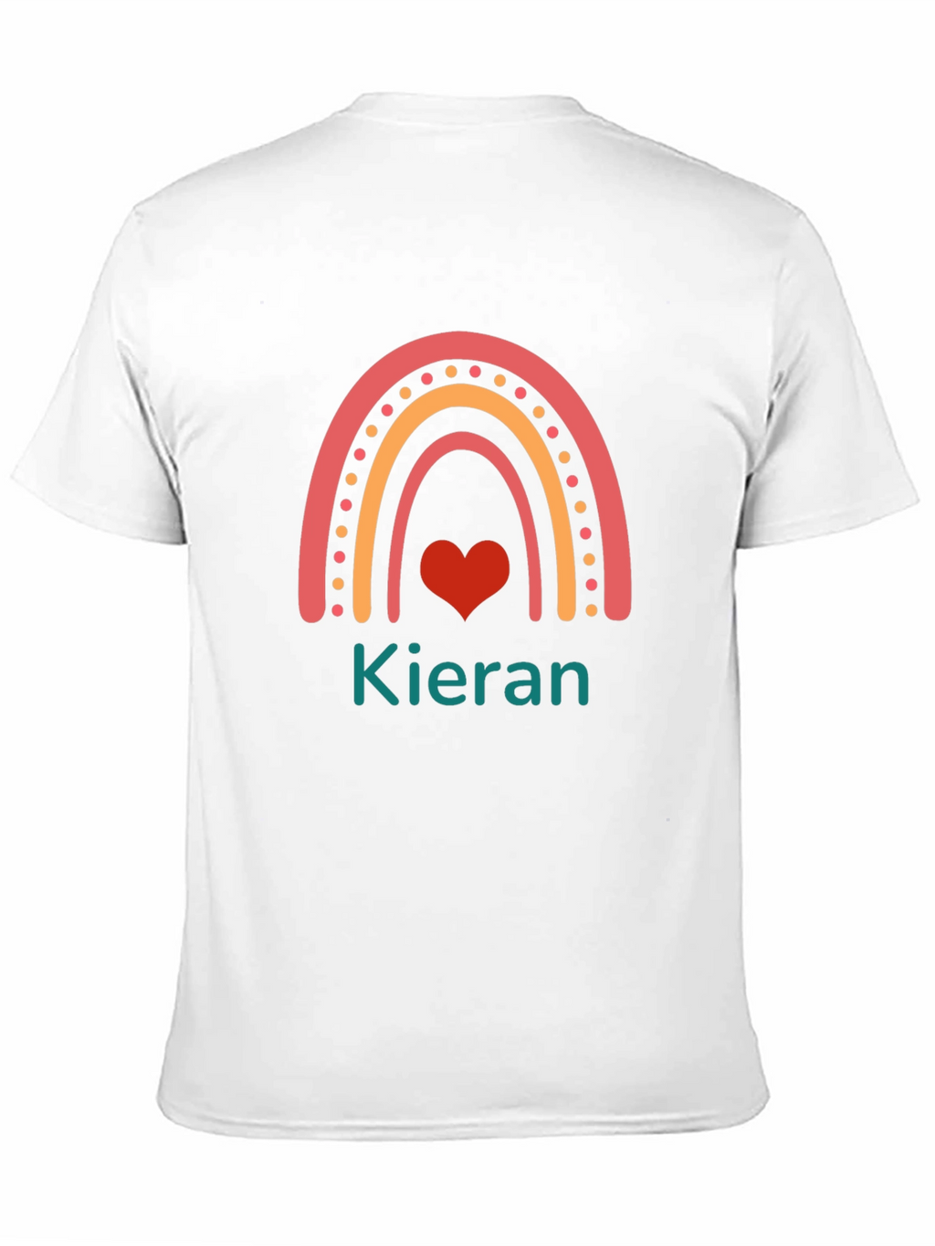 Personalized Kieran Rainbow Heart T-Shirt
