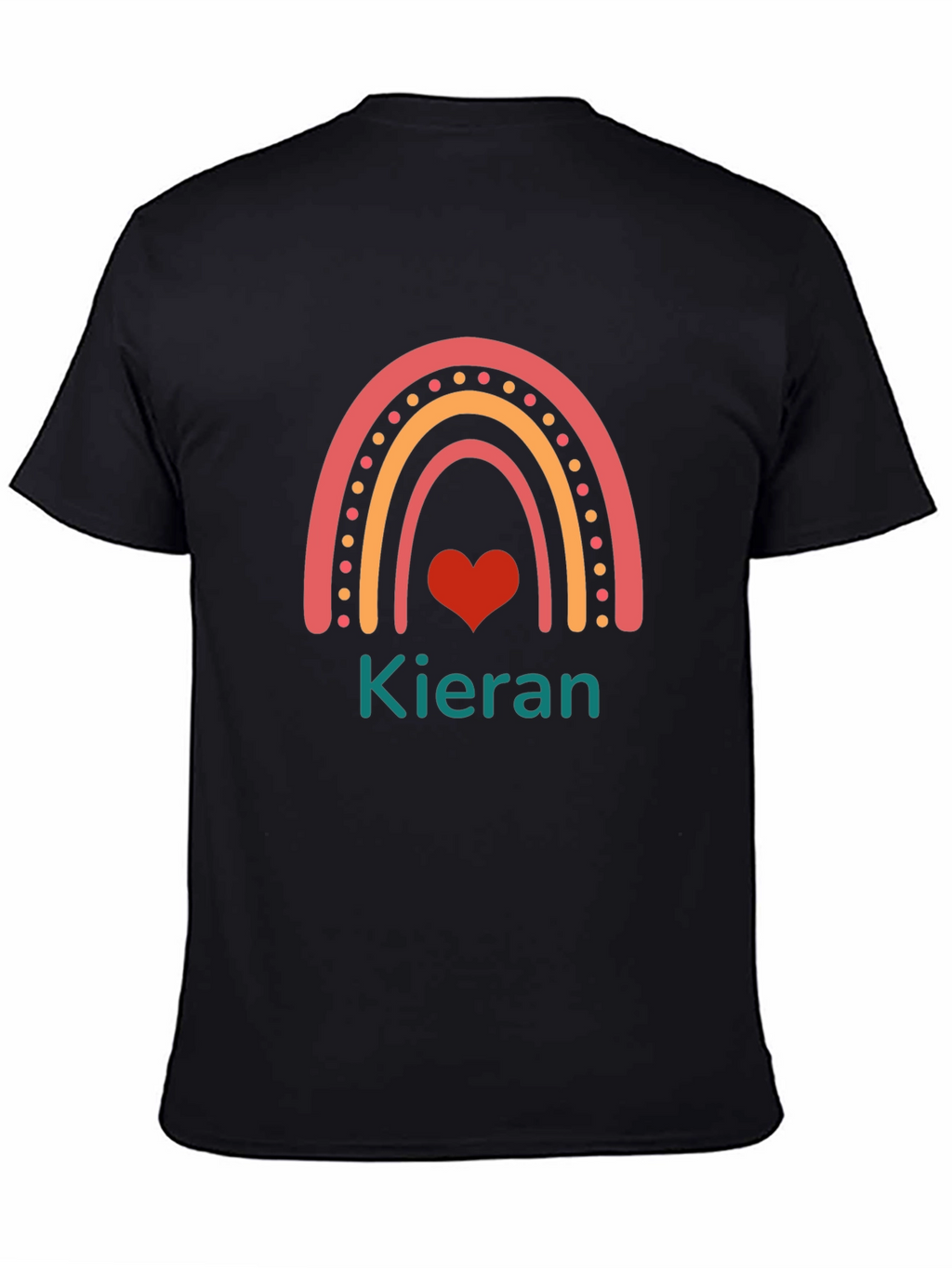 Personalized Kieran Rainbow Heart T-Shirt