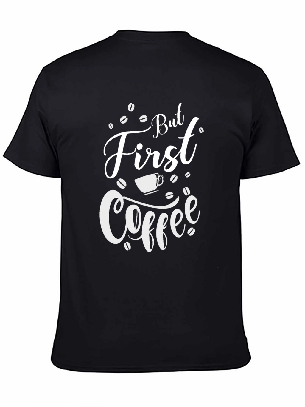 But First Coffee Graphic T-Shirt - Black Cotton Blend