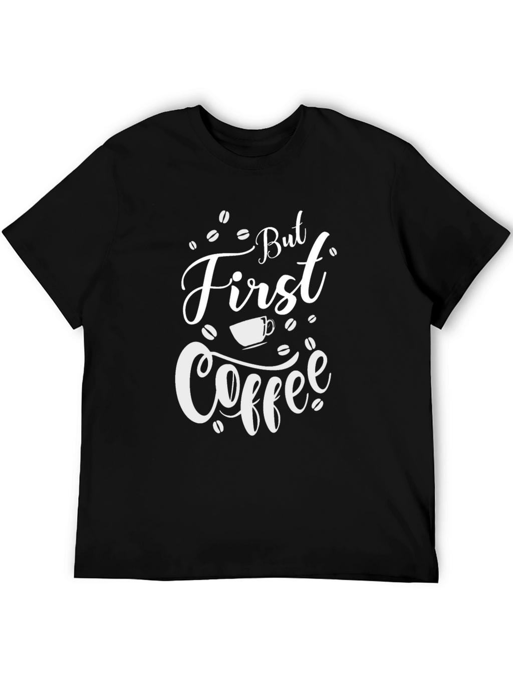 But First Coffee Graphic T-Shirt - Black Cotton Blend