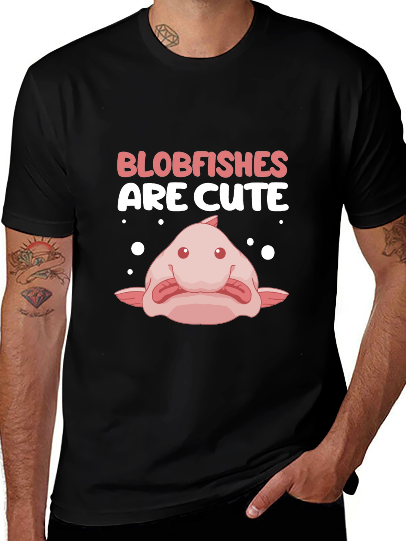 Blobfish Are Cute Black T-Shirt