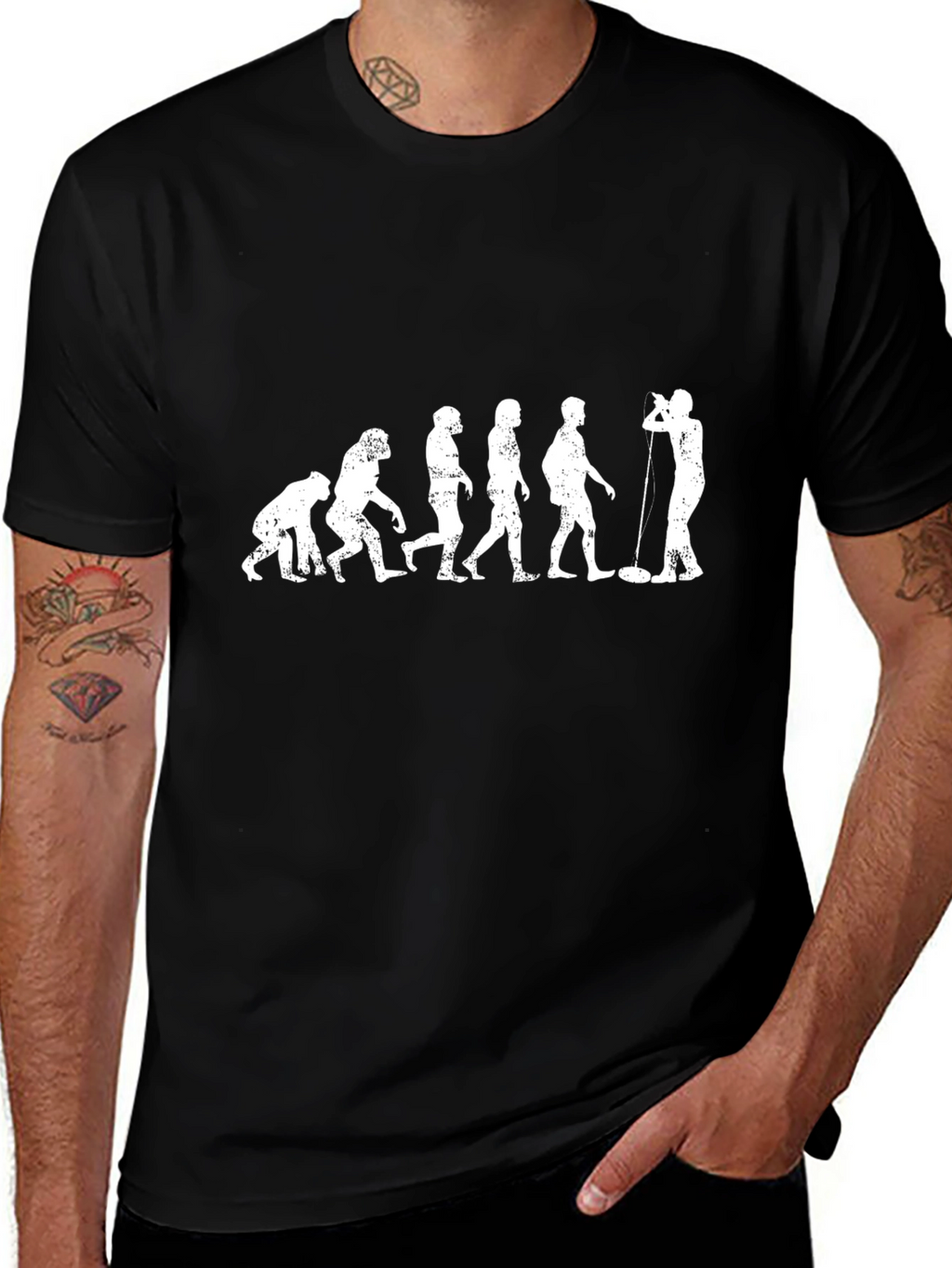 Evolution of Man Metal Detecting T-Shirt