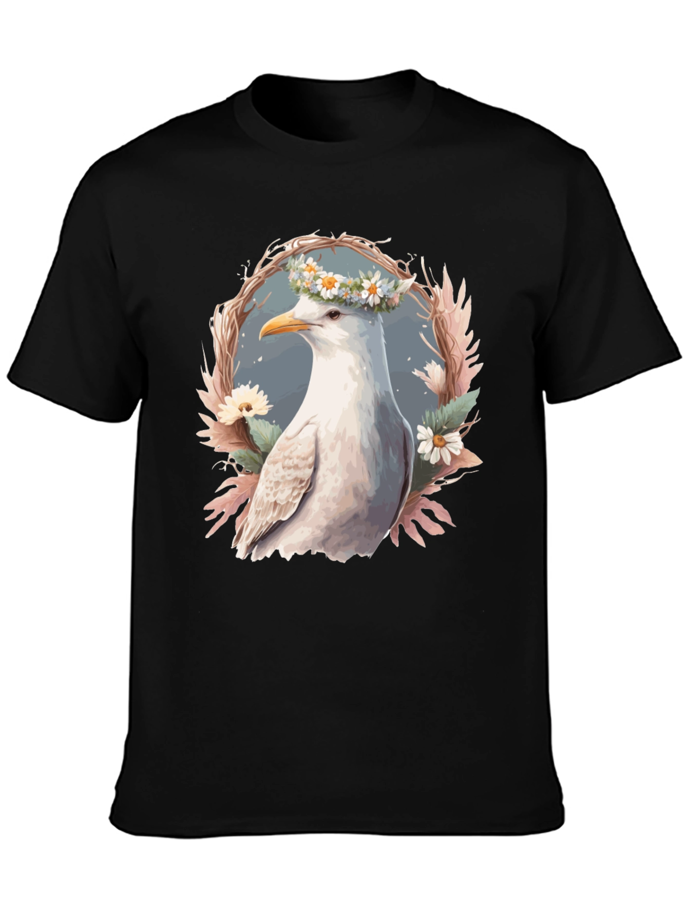 Seagull Floral Wreath Graphic Tee