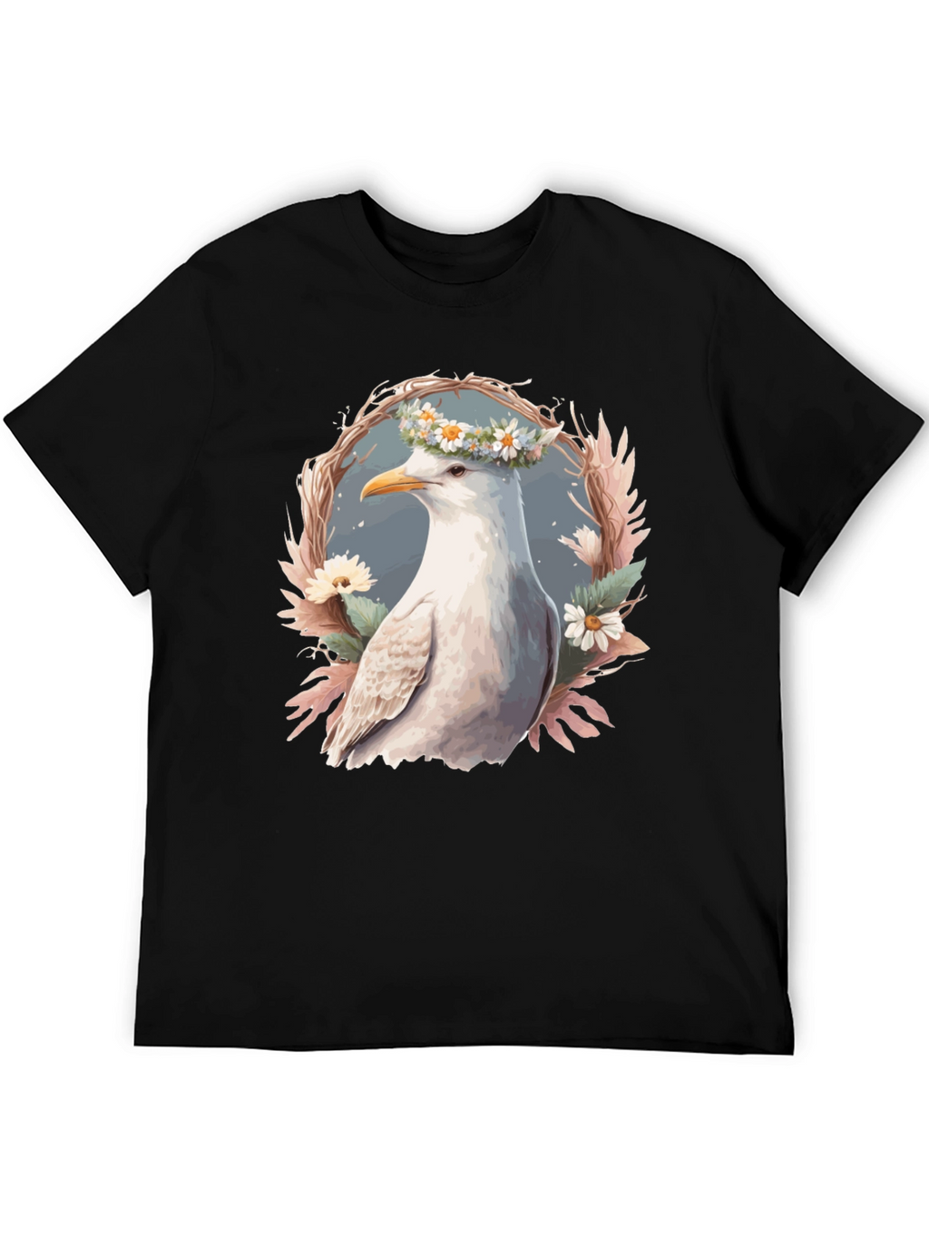 Seagull Floral Wreath Graphic Tee