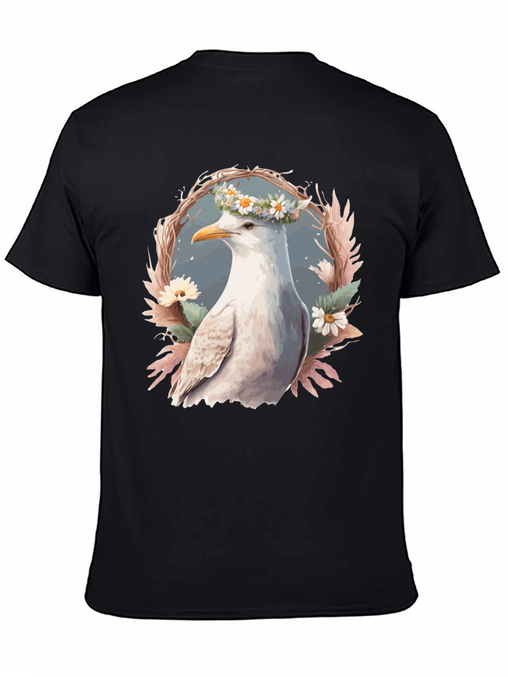Seagull Floral Wreath Graphic Tee
