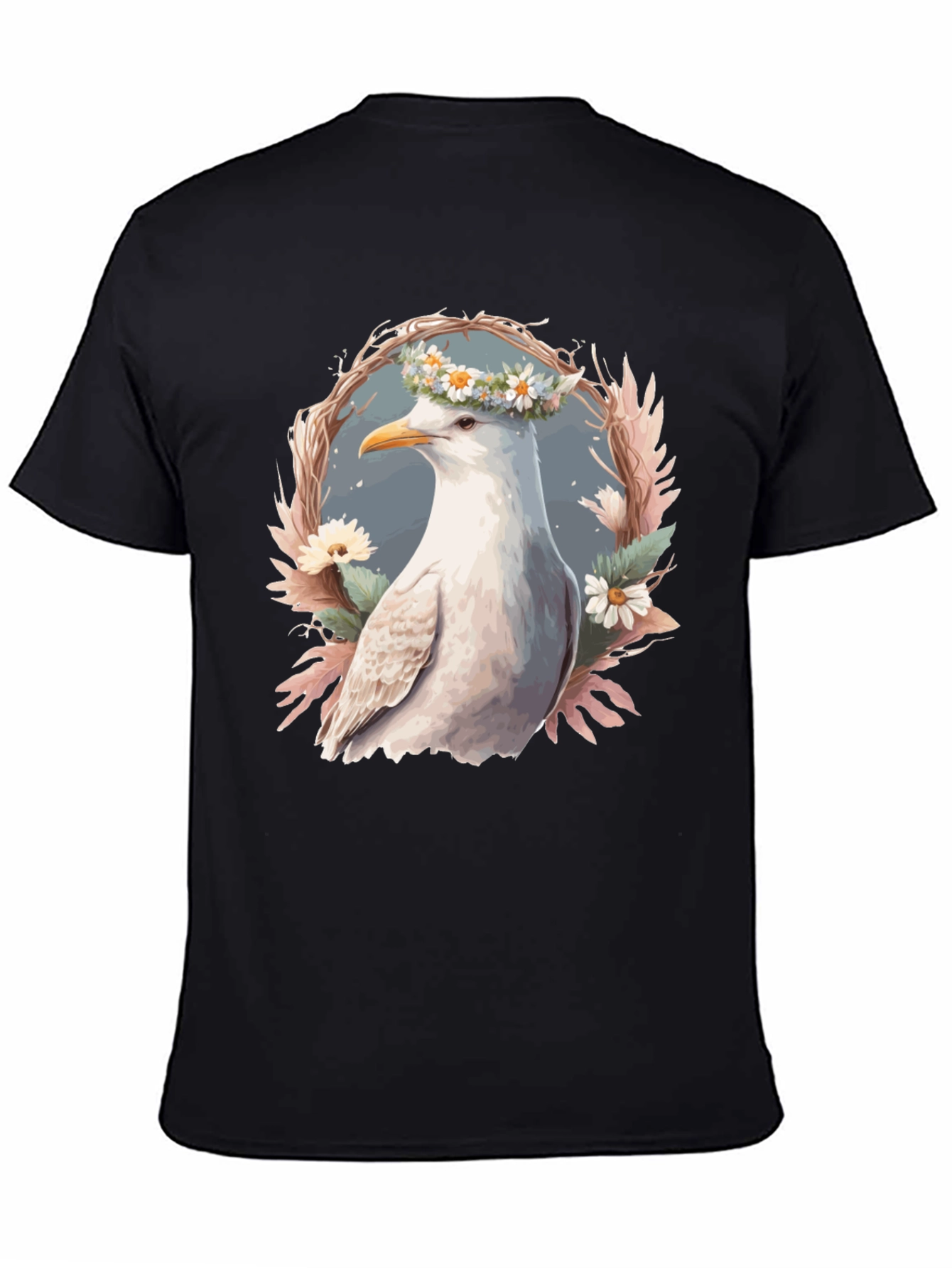 Seagull Floral Wreath Graphic Tee